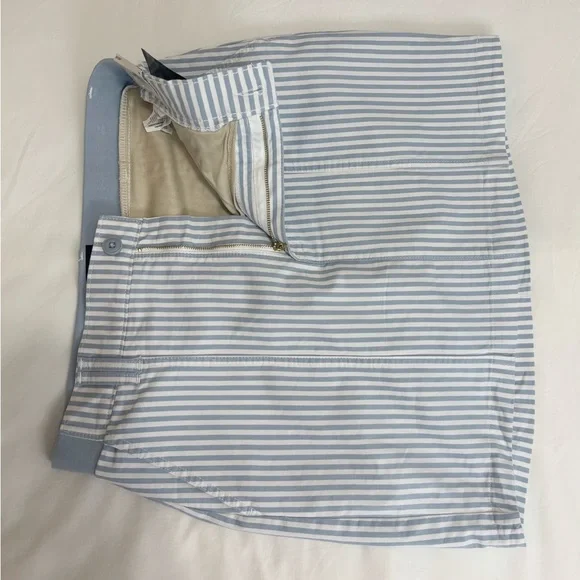 NWT Lee Women’s Mid Rise White & Shy Blue Stripe Cotton Blend Skort, Size 10 - Picture 13 of 15